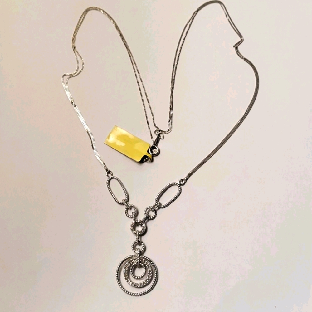 Diamond necklace sterling silver 20 inch